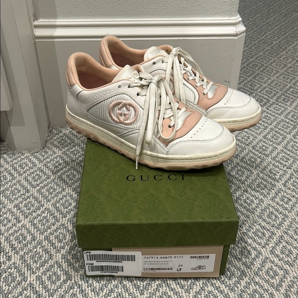 EUC Gucci Mac80 White and Pink Sneakers Womens 39 - Picture 2 of 5